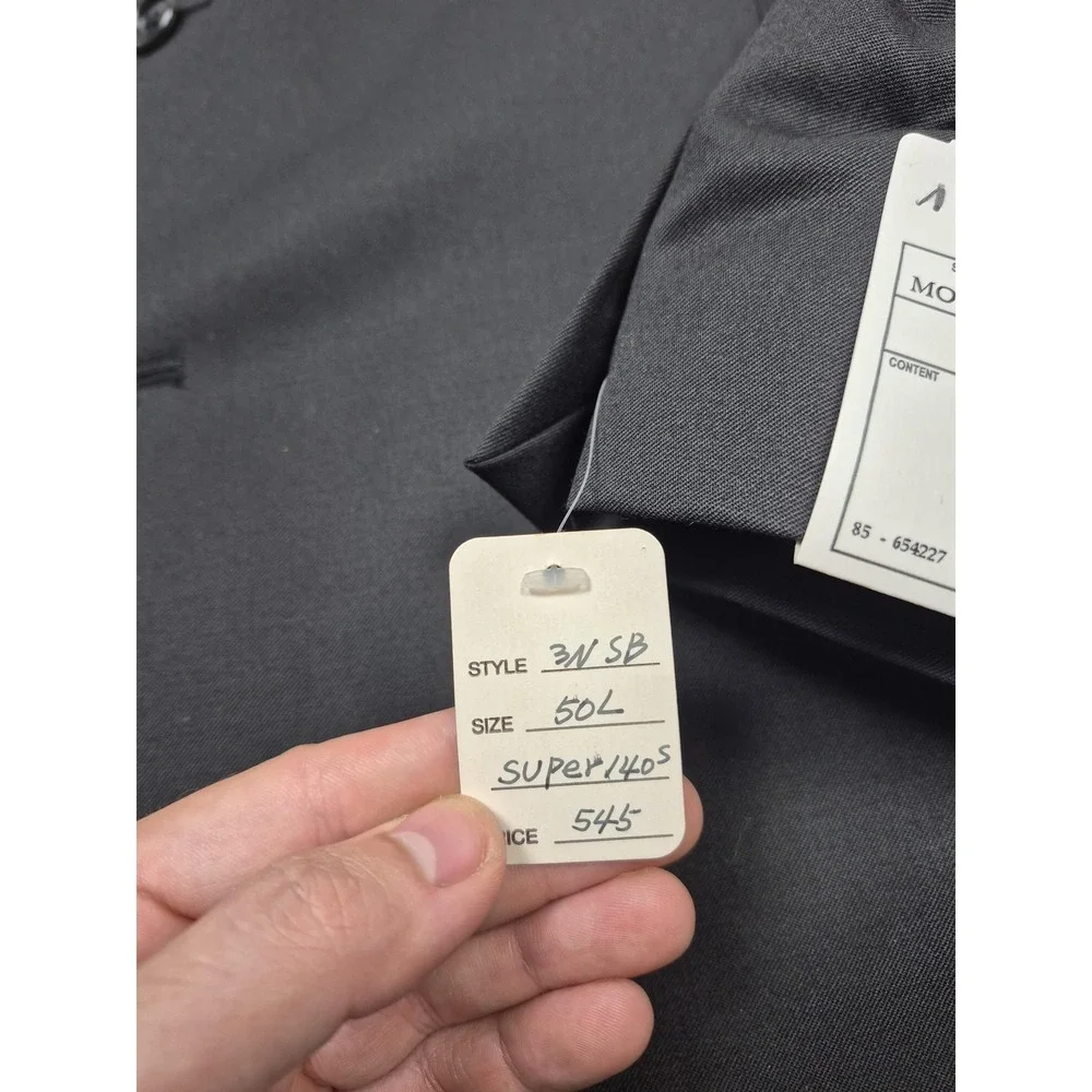 Calvin Klein Suit Mens 50 Long Black Super 140s Wool 2 Piece 45x36 NWT FLAW